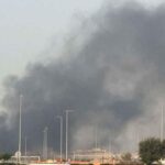 அபு தாபி: இடைமறிப்பு சிதறல்களால் ஹப்ஷான் எரிவாயு நிலையத்தில் தீ விபத்து!