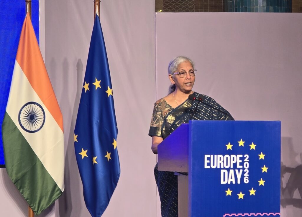 ஐரோப்பா தினக் கொண்டாட்டங்களில் நிதியமைச்சர் நிர்மலா சீதாராமன் உரையாற்றினார்.