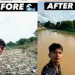 அஜ்னார் நதியைத் தனி ஒருவராகச் சுத்தம் செய்த இந்திய மாணவர்!