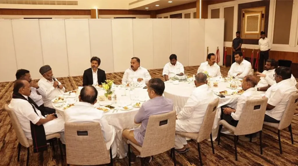 விஜய் தலைமையில் த.வெ.க. ஆதரவு கட்சிகள் கூட்டம் – கம்யூனிஸ்ட் கட்சிகள் புறக்கணிப்பு!