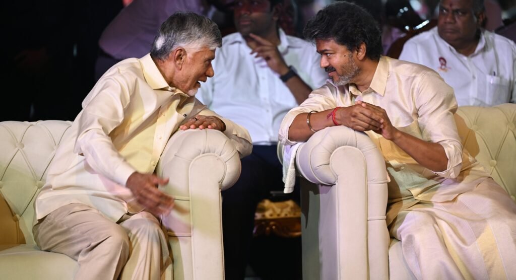 சந்திரபாபு நாயுடுவைச் சந்தித்தார் விஜய் – நதிநீர் இணைப்புத் திட்டத்திற்கு ஆதரவு!